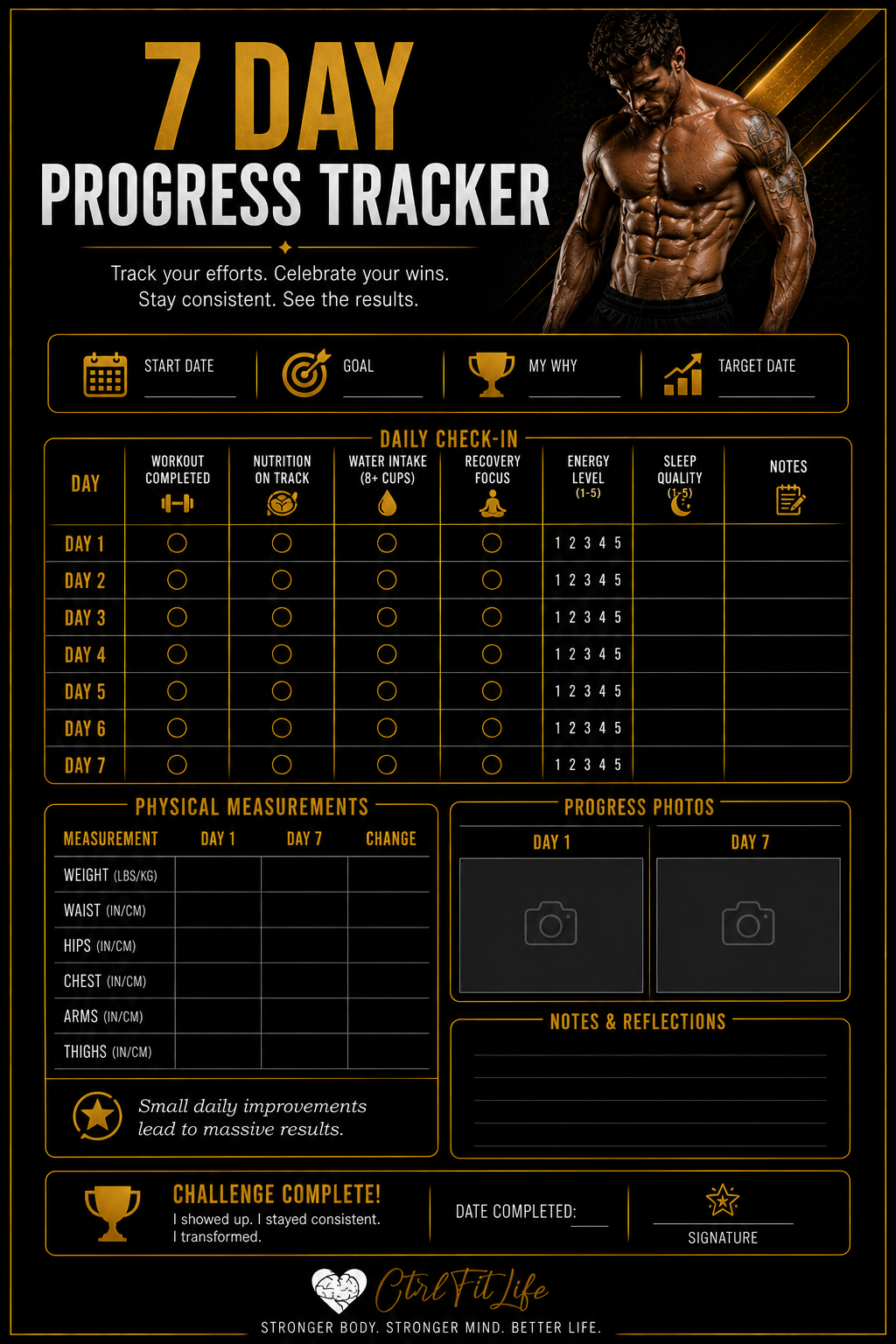 Digital 7 Days Abs workout plan CtrlFitLife